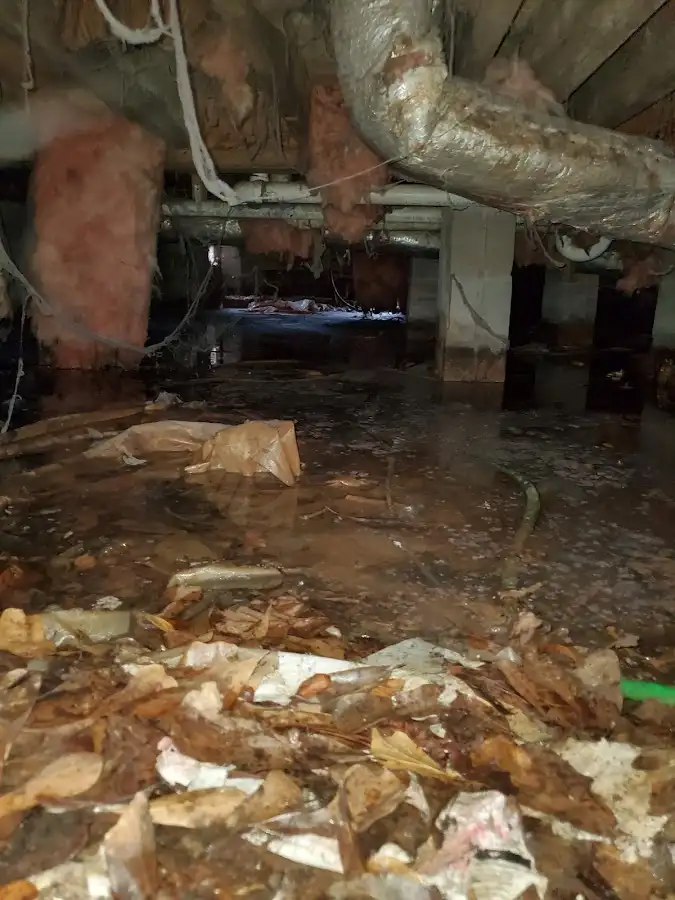 Crawl space flood assessment for Commercial Water Damage Restoration in Adams